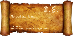 Matulai Emil névjegykártya